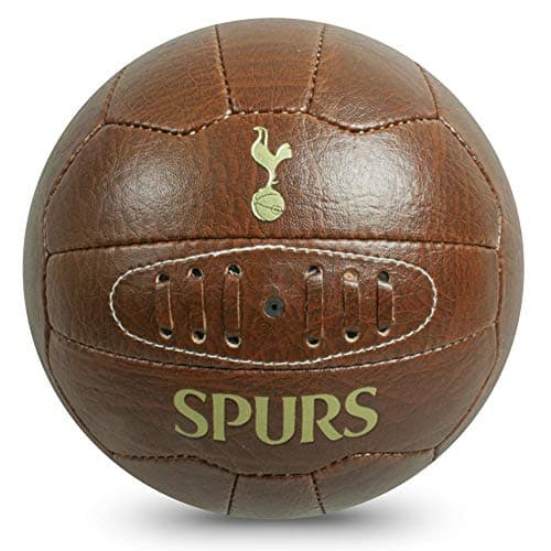 Image of Tottenham Hotspur FC Spurs Brown Faux Leather Retro Design Official Football Size 5 Ball