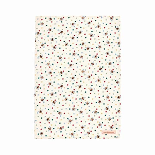 Image of Elite tins Emma Bridgewater Bumblebee and Small Polka Dot Tea Towel, 100% Cotton 1BUD010914