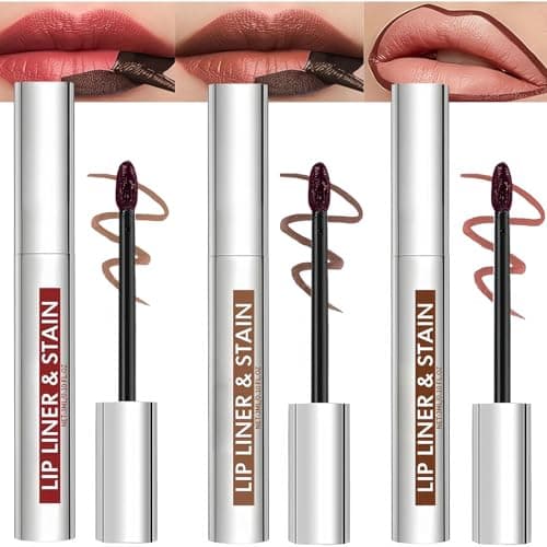 Image of Peel-Off Lip Stain Tattoo Set - 3 Vibrant Colors, Matte & Waterproof Lip Liner Pencils. Highly Pigmented, Transfer-Proof, Long-Lasting Makeup. Easy Removable Lip Liner Set for Bold, Smudge-Free Look
