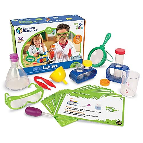 Image of Learning Resources LSP2784-UK Primary Science Set, Hands on Lab Kit for Kids, Easy Follow Activities, Beakers, Magnifying Glass, Funnel, Pipette, 22 Pieces, Multicoloured