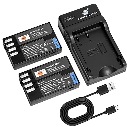 Image of DSTE D-Li109 Camera Battery (2-pack) and Charger Compatible with Pentax K-R K-30 K-50 K-500 K-2 K-S2 K-S1