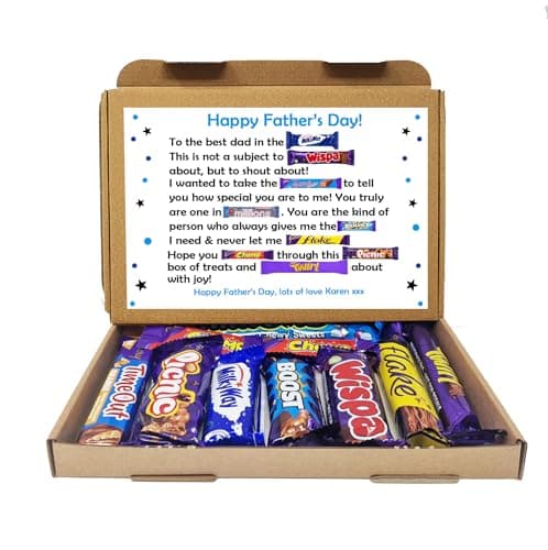 Image of Personalised Dad Chocolate Message Board - Personalised Gifts - Gifts For Her - Gifts For Him - Chocolate Gift - Chocolate box card - Happy Father's Day Box