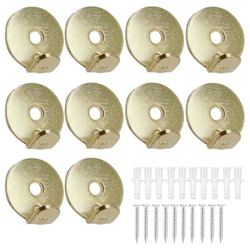 Image of 10 PCS Mirror Hanging Kit Heavy Duty, Heavy Duty Picture Hooks, Strong Metal Wall Fixings Ideal for Plasterboard, Fixings Hanging Frame Hangers with Self Tapping for Display Art Works
