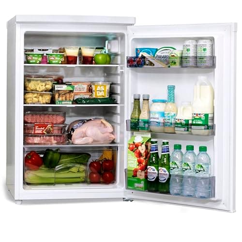 Image of Teknix LBL130H-1 Freestanding Undercounter Larder Fridge - 55cm Width - 130 Litre Capacity - Adjustable Thermostat - 3 Glass Shelves - White