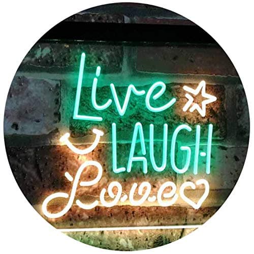 Image of ADVPRO Live Laugh Love Bedroom Display Gift Dual Color LED Neon Sign Green & Yellow 600 x 400mm st6s64-i3082-gy