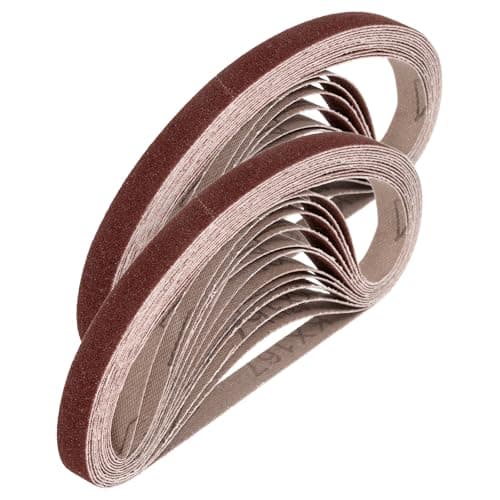 Image of sourcing map 13mm x 457mm Sanding Belts, 50 Pcs 120 Grits Aluminum Oxide Abrasive Belt Sander File Belt for Woodworking, Metal Polishing, Knife Sharpener