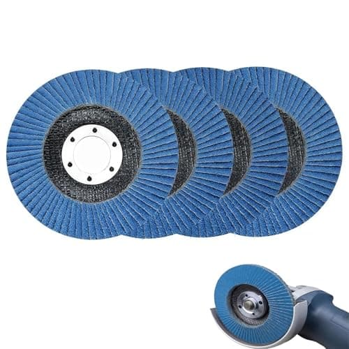 Image of Flap Discs for Angle Grinder – 4 Pack 115 mm Sanding & Grinding Discs 40/60/80/120 Grit – Zirconia Abrasive Discs for Metal, Wood & Rust Removal