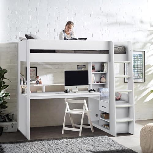 Image of Julian Bowen Blaze Gaming Highsleeper Bed - All White