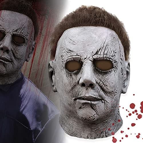 Image of Michael Myers Masks Adult, Full Head Horror Micheal Myers Face Mask With Hair Scary Halloween Kills Horror Cosplay Costume Latex Props (Style 05)