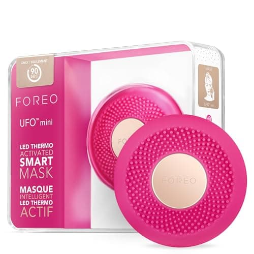 Image of FOREO UFO mini Full Facial LED Mask Treatment, Red Light Therapy, Face Masks Beauty Treatment, Korean Skincare, Thermotherapy & Face Massager, Moisturiser, Increased Skin Care Absorption, Fuchsia