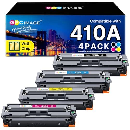Image of GPC Image 410A Compatible for HP 410A CF410A 410X CF410X Toner Cartridge for HP Color LaserJet Pro M477fdw M477fnw M477fdn M452nw M377dw M452dn M452dw Printer (Black Cyan Magenta Yellow, 4-Pack)