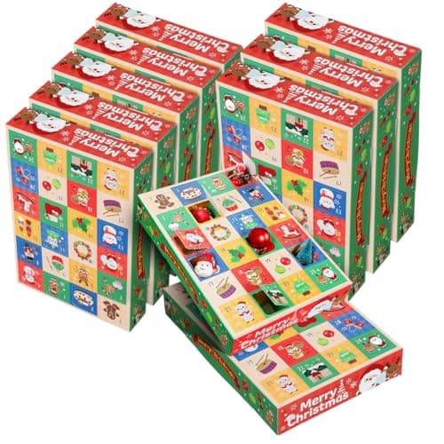 Image of STOBAZA Advent Calendar Box, Empty 24 Days Christmas Countdown Advent Calendar to Till, DIY Xmas Gifts Boxes for Kids and Family (10 PCS)