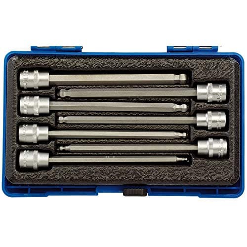 Image of Draper 16297 3/8 Inch Square Drive Hexagonal Socket Bit Set, 150mm , Blue