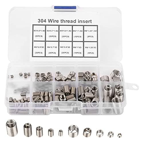 Image of Kuuddker 150Pcs Thread Repair Inserts M3 M5 M6 M8 Stainless Steel Heli Coil Thread Repair Insert Wire Thread Insert Assortment
