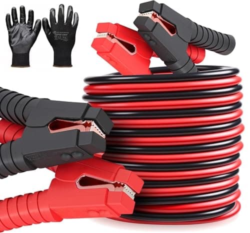 Image of AUTOVIEW 8ft,12ft,16ft,20ft Jump Leads 800AMP, 1200AMP Booster Cables Heavy Duty Battery Jump Leads with Working Gloves and Carry Bag (8FT (2.43 Meter) - 800 AMP (0.30MM x 120 x OD9MM))