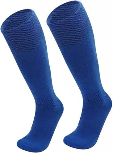 Image of CHAAL® Men’s Football Socks Running and Walking Men Socks for Soccer and outdoor Games Men Knee High Football Socks Men Athletic Rugby Hockey Sport Socks Size 6-11 Royal Blue