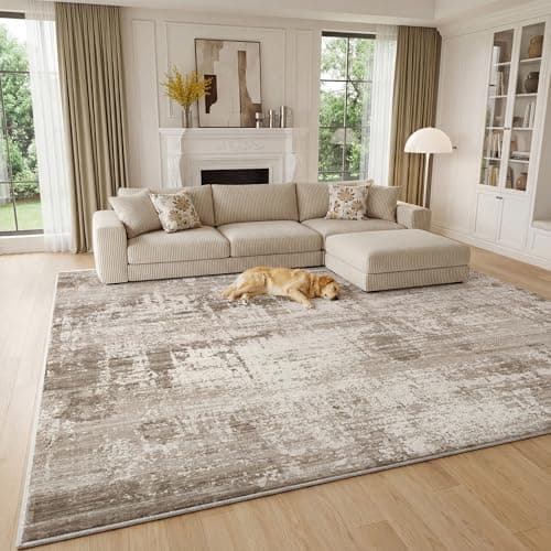 Image of Cliporix Large Abstract Area Rug for Living Room 160x230cm, Machine Washable Rug, Non-Slip Backing, Soft Low Pile, Non-Shedding, Large Rug for Bedroom, Dining Room, Home Office