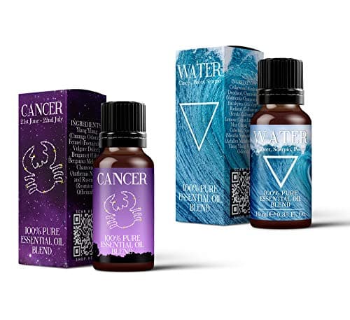 Image of Mystix London | Water Element & Cancer Zodiac Essential Oil Blend Twin Pack | 2×10 ml | 100% Pure & Natural | Aromatherapy for Emotional Balance & Intuition | Vegan, GMO Free