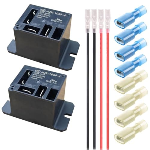Image of Gebildet 2pcs Miniature Power Relay 30A, AC220V Coil, SPST(1NO) Mini 220 Volt Relays with Quick Connect Wires and Connectors