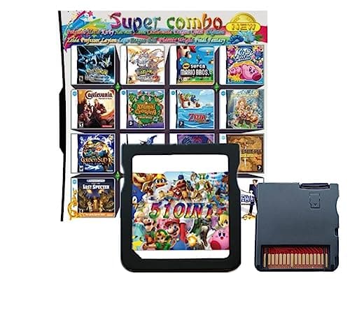 Image of 510 in 1 DS Game, Super Combo Game Cartridge Contains 510 3ds Games, Retro Game Pack Card Suitable for NDS, NDSi, 3DS, New, DS, 2D
