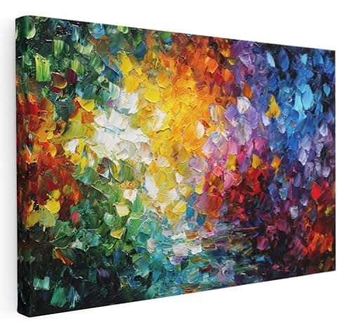 Image of Pastello The Colour of Memory Abstract Paint Canvas Wall Art – Wall Art Print for Living Room, Bedroom, Office, Framed Artwork – Modern Emotional Décor (87cm x 61cm / 34x24inch)
