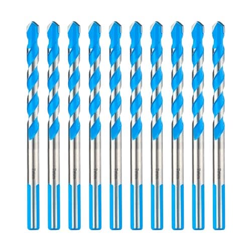 Image of Toolant 7mm Carbide Masonry Drill Bit Set, Shockproof Hammer Drill Bit Set for Concrete/Tile, Industrial Strength - Box of 10