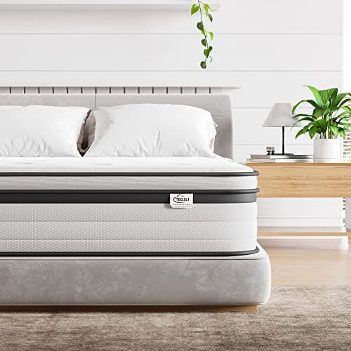 Image of TeQsli Small Double Mattress 4FT, 10.6 Inch Gel Memory Foam Pocket Sprung Orthopedic Mattress Edge Support & Motion Isolation Spring Hybrid Small Double Mattresses Medium Firm Feel 120x190x27cm