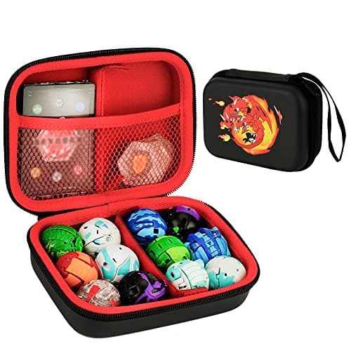 Image of Yosuny Toy Organizer Storage Case Compatible with Bakugan Figures, BakuCores and Fighter Figures, Mini Toy Container Carrying Case (Black)(Toys not Included)