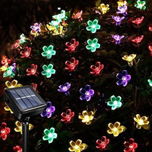 Image of Acxilexy Solar Flower String Lights, 100LED 39Ft Cherry Blossom String Lights, 8 Modes Sakura Fairy Lights Outdoor, IP65 Waterproof Flower Lights for Garden Wedding Christmas Party Decoration