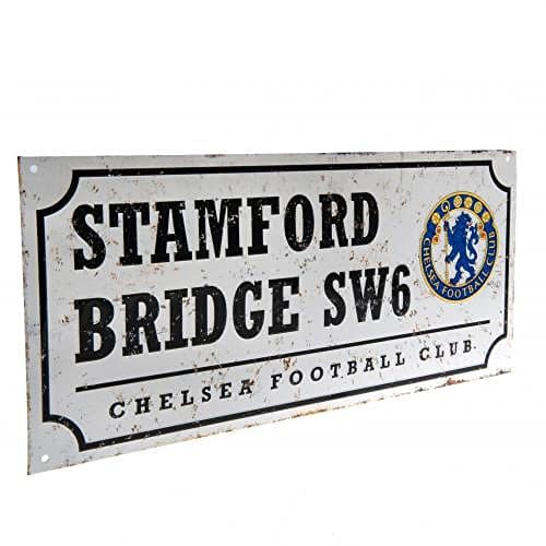 Image of Chelsea FC Official Metal Retro Street Sign (40 x 18cm)