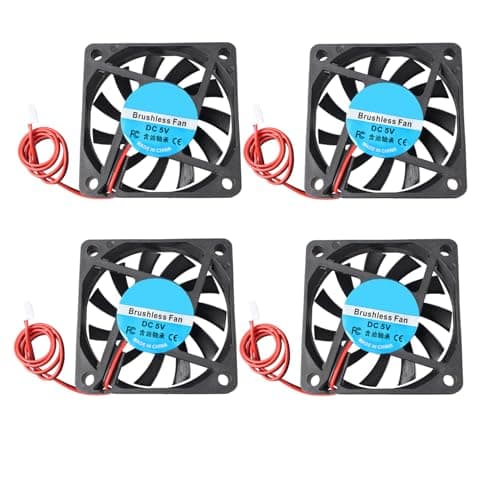 Image of Jopto 4PCS Mini Brushless Silent Cooling Fan 60x60x10mm 6010 DC 5V Fan With 2 Pin Terminal Compatible With 3D Printer PC CPU Computer Cases For DIY With 30cm 11.81inch Cable