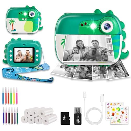 Image of ARNSSIEN Kids Camera Instant Print,2.4" 1080P Instant Print Camera for Kid with 7 Rolls Paper,Christmas Birthday Present for 3 4 5 6 7 8 9 10 11 12 Girl Boy,M3