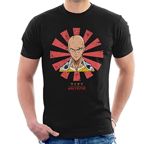 Image of Saitama Retro Japanese One Punch Man Men's T-Shirt Black
