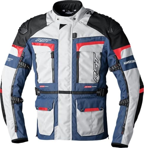 Image of RST Adventure X Textile Jacket Silver/Dark Blue/Red S (2409)