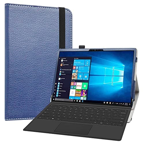 Image of LiuShan Compatible with Dell Latitude 7320 Case, PU Leather Slim Folding Stand Cover for 13 inch Dell Latitude 7320 Detachable Tablet (Not Fit Other Tablet), Blue