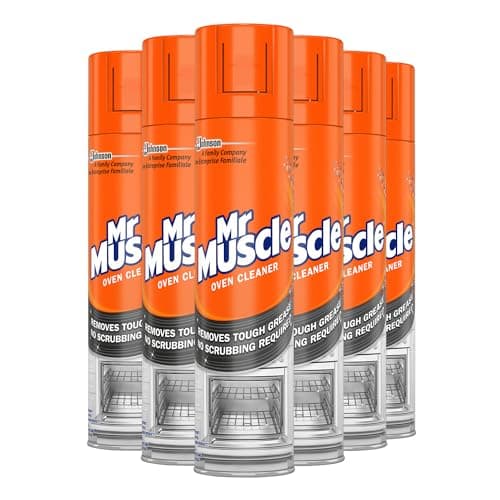 Image of Mr Muscle Oven Cleaner, Heavy Duty Oven Cleaner & Degreaser for Burnt Grease & Food Spills, No-Scrub Formula for Quick Kitchen Cleaning, Fast-Acting Clean in Just 30 Minutes, Pack of 6 (6 x 300ml)
