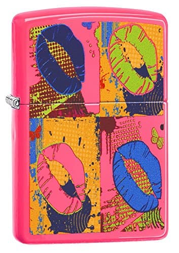Image of Zippo Pop Lips Regular Lighter - Neon Pink
