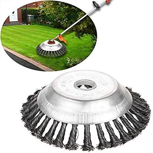 Image of Miotlsy 150mm Cone Knotted Wire Grass Trimmer Cutter Head, Metal Lawn Mower Weeding Tray for Brushcutter Attachment