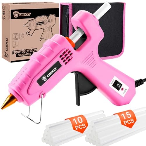Image of Hot Glue Gun Kit: DEKO 60/100w Dual Power Fast for Crafting, Small Glue Gun with 25pcs 11mm 150mm Glue Sticks for School Kids Hobby DIY Arts Card Sealing Glass Fabric Metal Wood Plastic Home Repair