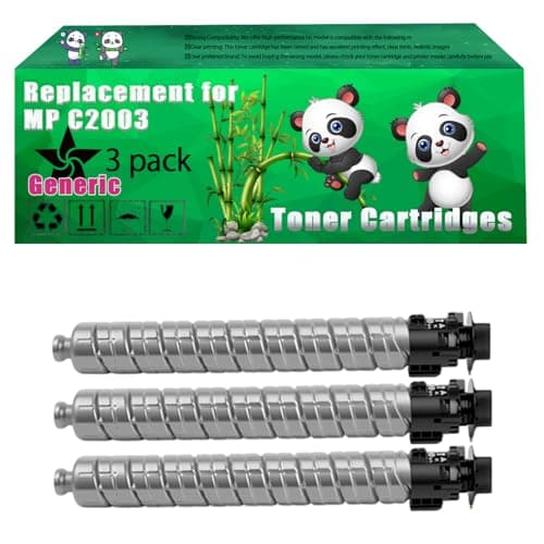 Image of Replacement MP C2003 Toner Cartridges Compatible for Ricoh Aficio MP C 2503 SP C 2503 SP C 2003 ZSP C 2503 Printers (3 Pack Black)