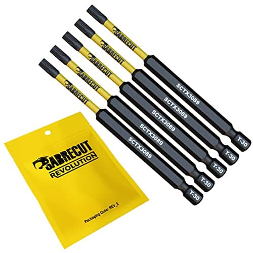 Image of 5 x SabreCut SCTX3089_5 89mm T30 TX30 Magnetic Impact Screwdriver Driver Bits Set Torx Heavy Duty