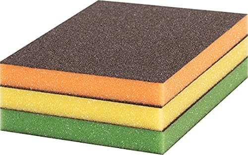 Image of Bosch 3x EXPERT S473 Standard Pads (for Paint on wood, Softwood, Ø 98 x 120 x 13 mm, Medium/Fine/Superfine, Professional Accessory Hand Sanding)
