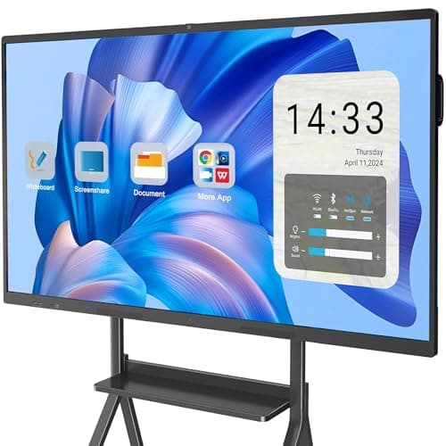 Image of YCKJNB 55" Smart Board 4K UHD, Interactive Whiteboard with Built-in Camera & Mic, Android OS, 8GB+128GB, All-in-One Wireless Touchscreen Digital Whiteboard for Classroom Home Office Studio