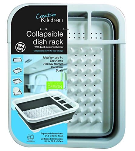 Image of Creative Kitchen Collapsible Dish Drainer, White/Grey 37 x 31 x 6.5 cm