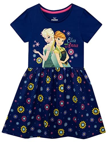 Image of Disney Girls Frozen Dress Blue Age 4 to 5 Years