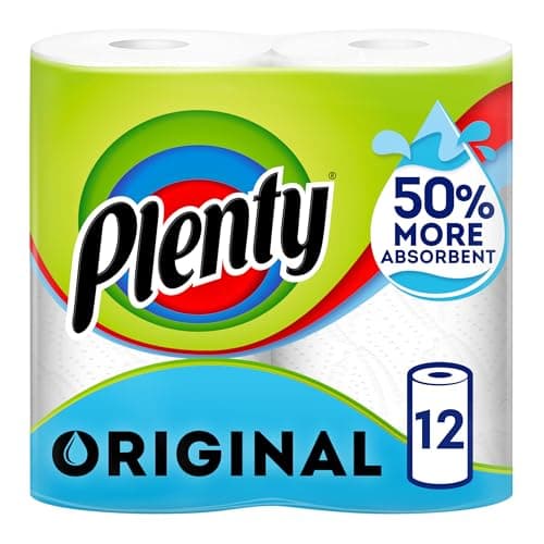Image of Plenty Original Kitchen Roll, 12 Rolls, Kitchen Towel, Kitchen Tissue