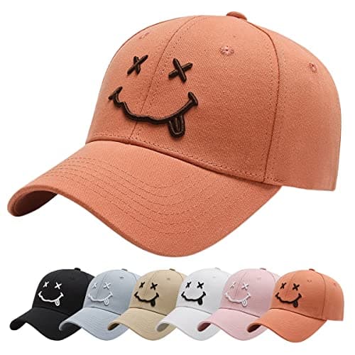 Image of Enwokran Baseball Cap with Embroidered,Plain Hats Unisex Adjustable Cotton 6 Panel Vintage Trucker Hat Peak Cap Golf Running Hat Outdoor Cap(Z_Orange)