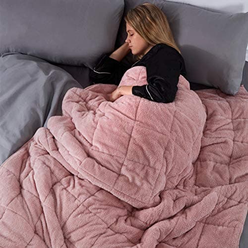 Image of Brentfords Teddy Weighted Blanket for Adults Sleep Therapy Anxiety Stress Relief Super Soft Throw, Blush Pink, 125 x 150cm - 4kg(Disclaimer: Only suitable for age 3+ years)