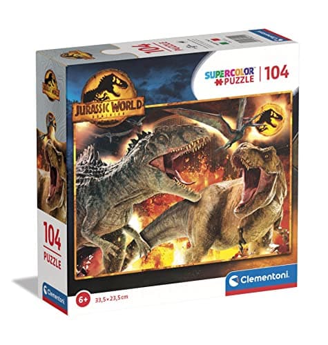 Image of Clementoni 80512 Supercolor Jurassic World Dominion -104-Piece - Children Jigsaw Puzzle Age 6, Made in Italy, Multicolour [Amazon Exclusive]