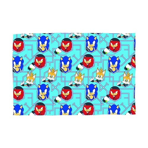 Image of Character World Sonic Prime Official Fleece Throw Blanket | Super Soft, Sonic the Hedgehog Design | Warm Super Soft Feel Blue Throw | Perfect for Home, Bedroom, Sleepovers & Camping
